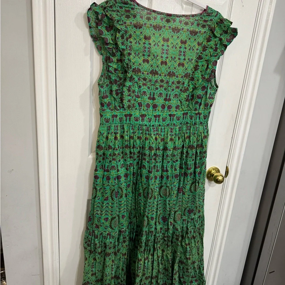 Sundance Green Printed V-Neck Maxi Dress - Picture 3 of 3